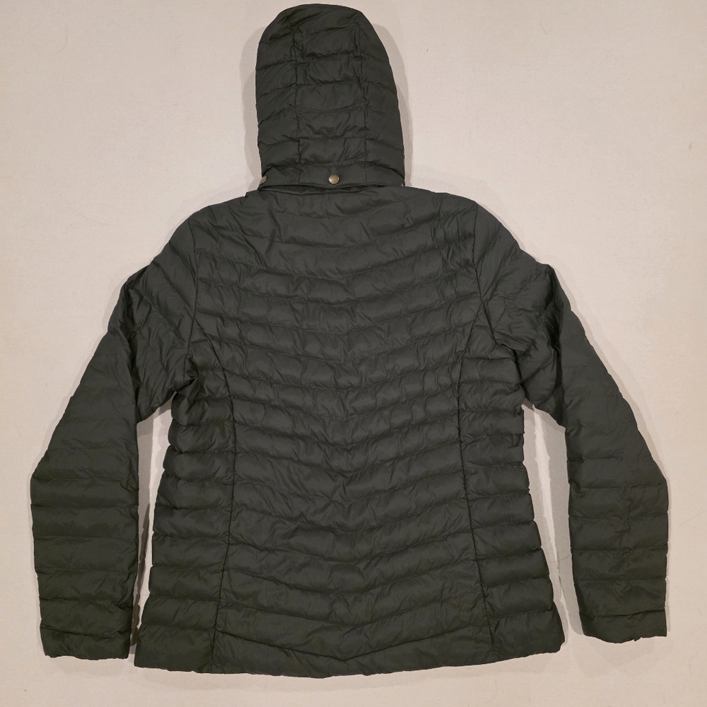 Barbour Olive Green Puffer Jacket with Orange Lining - Picture 7 of 7